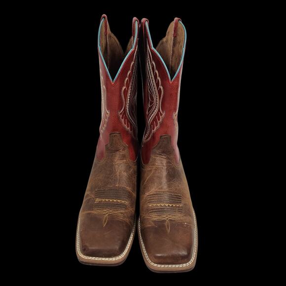 ARIAT WOMENS BOOTS SZ 12 RED WESTERN RODEO EQUESTRIAN FESTIVAL COWBOY LEATHER - Picture 4 of 11